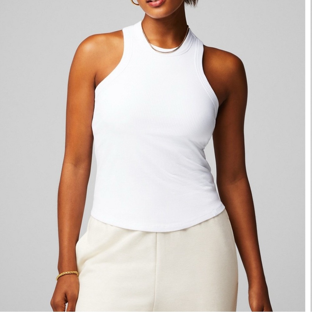 Fabletics high neck rib built in bra tank